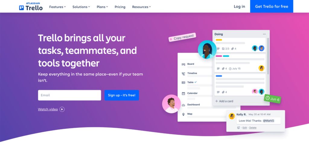 Trello landing page