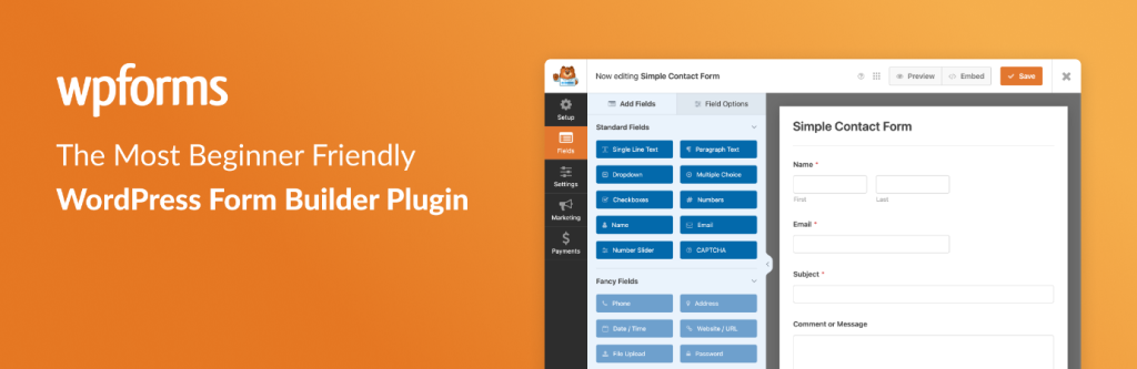 The WPForms' plugin banner