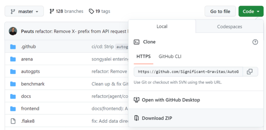 The Download ZIP button on a GitHub repository