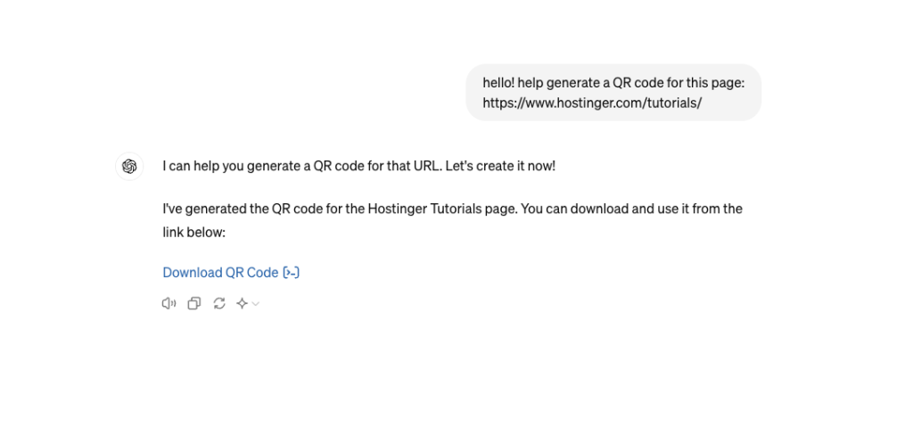 ChatGPT generate qr code chat