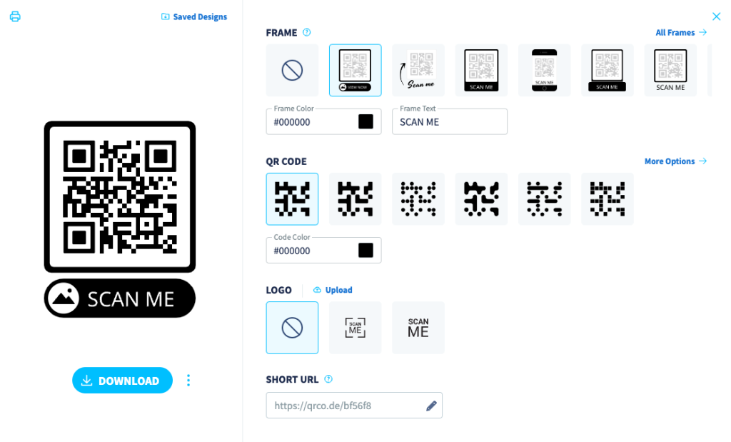 QR Code Generator customization options