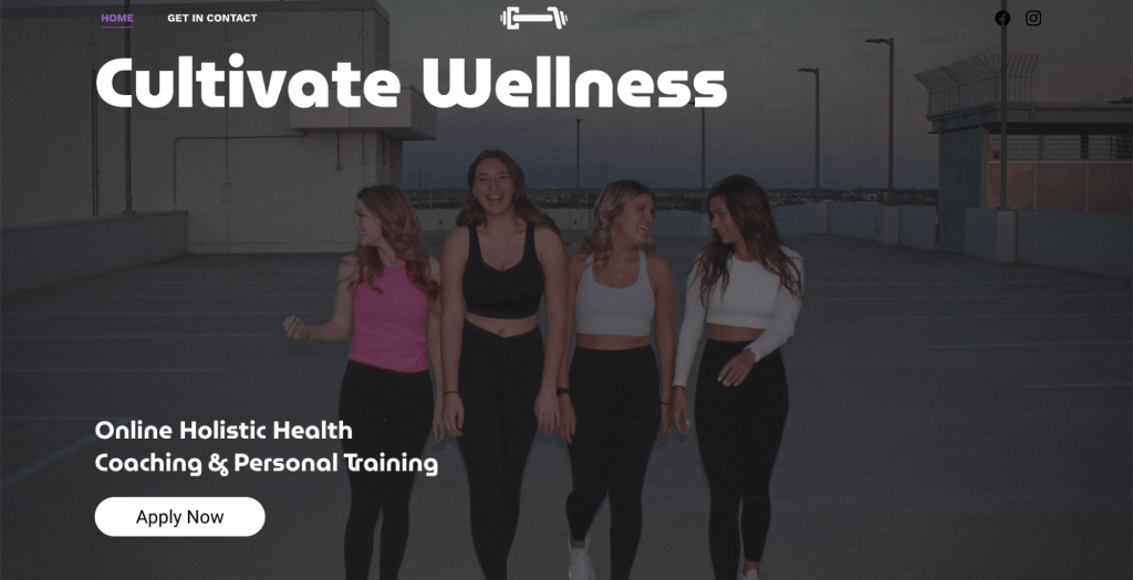 Cultivate Wellness landing page