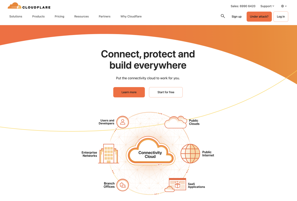 Cloudflare's official homepage