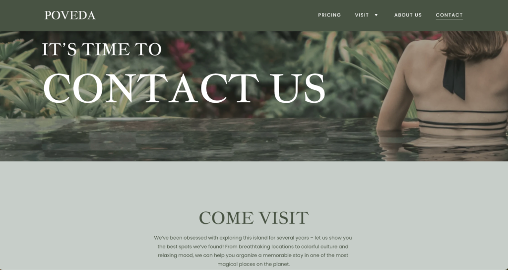 Example of a contact page