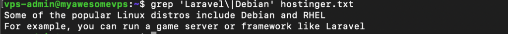 Grep searches two patterns from a file