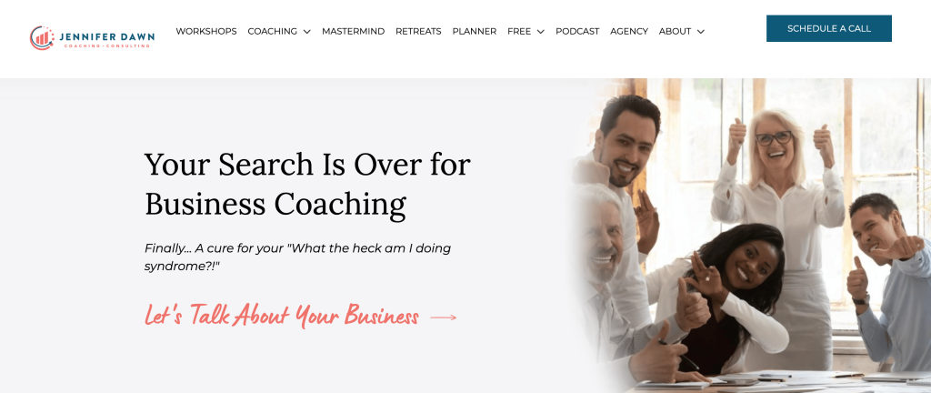 Jenniferdawncoaching Business Coaching page