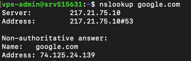 nslookup command resolves a domain name to an IP address