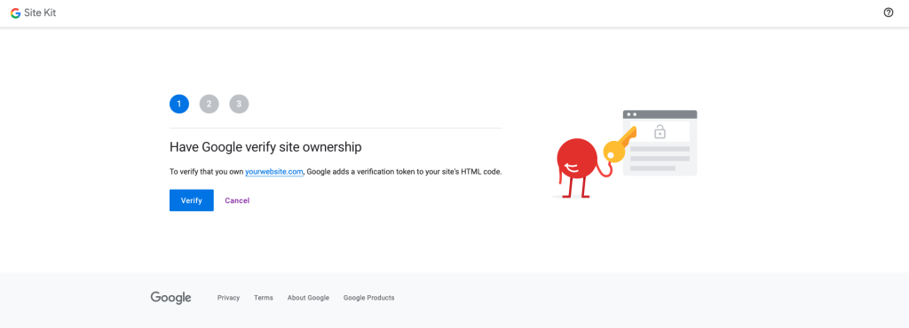 Google Site Kit website ownership verification process