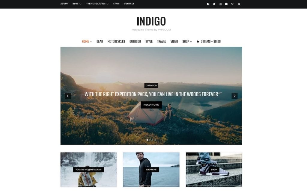 Indigo newspaper WordPress theme