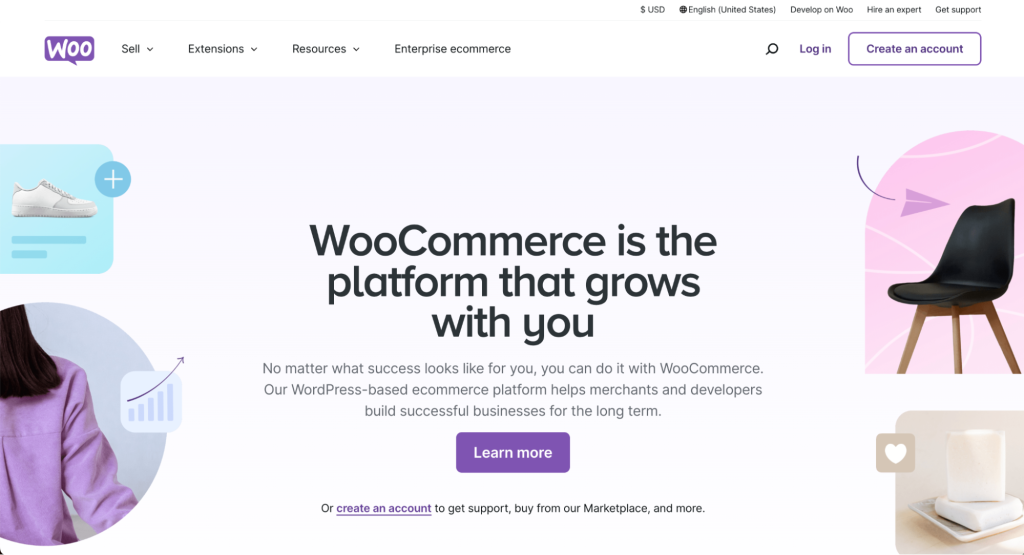 WooCommerce landing page