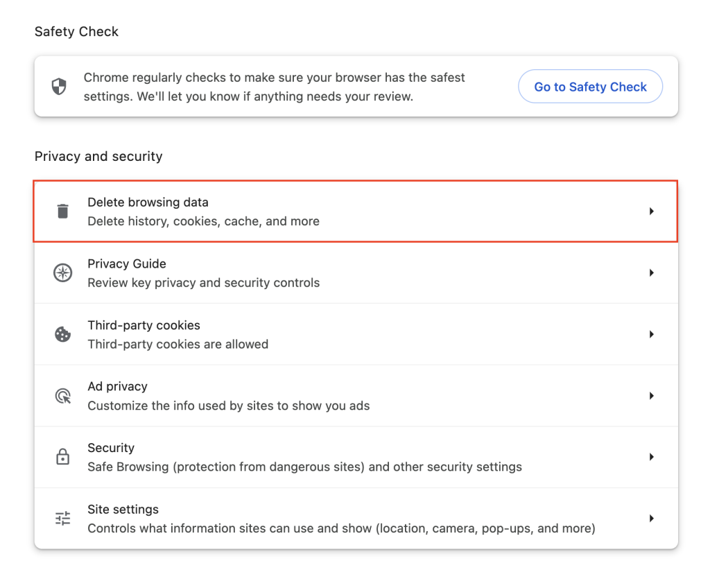 google-chrome-privacy-and-security-delete-browsing-data-highlighted