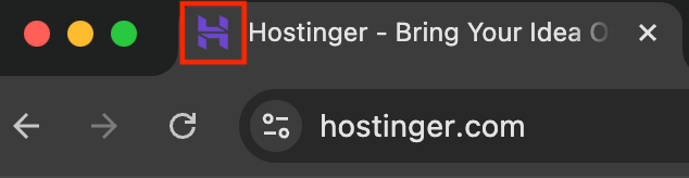 Hostinger favicon on a browser tab