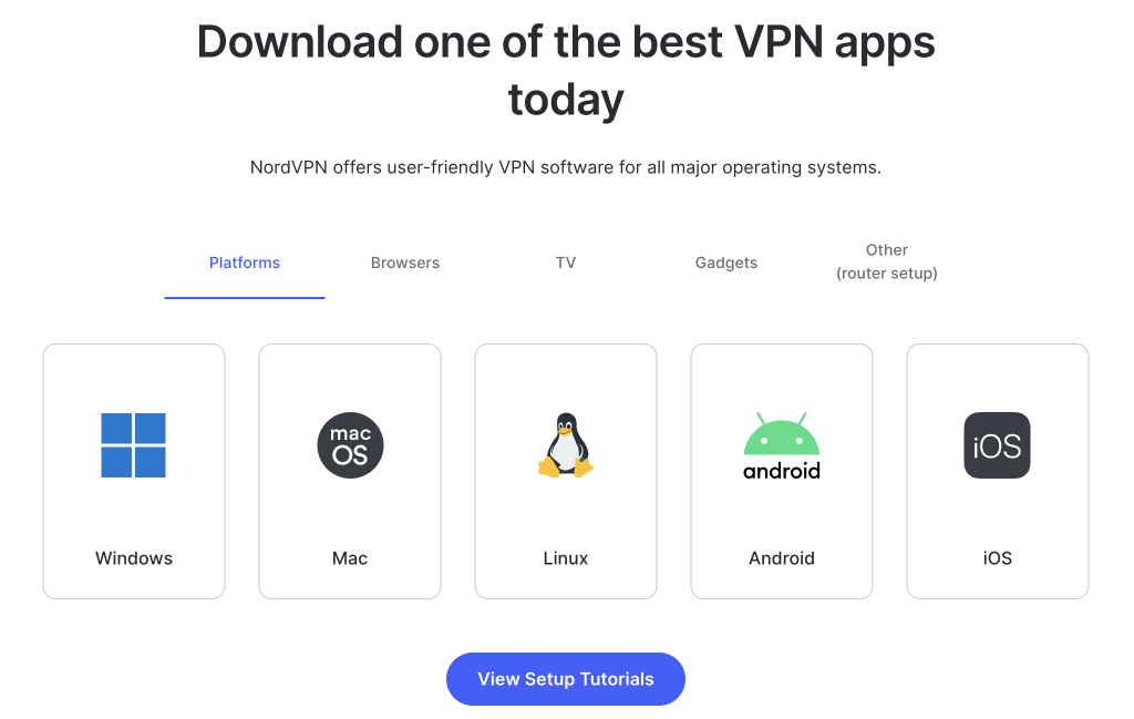 NordVPN's official homepage