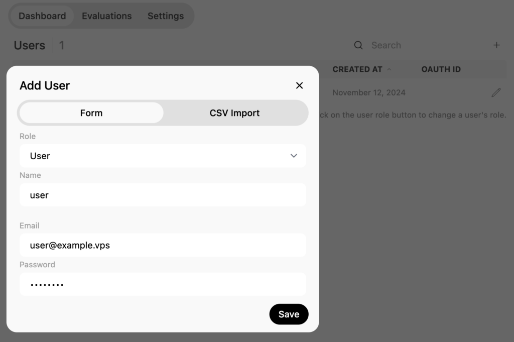 The Add User fields in Open WebUI's admin panel